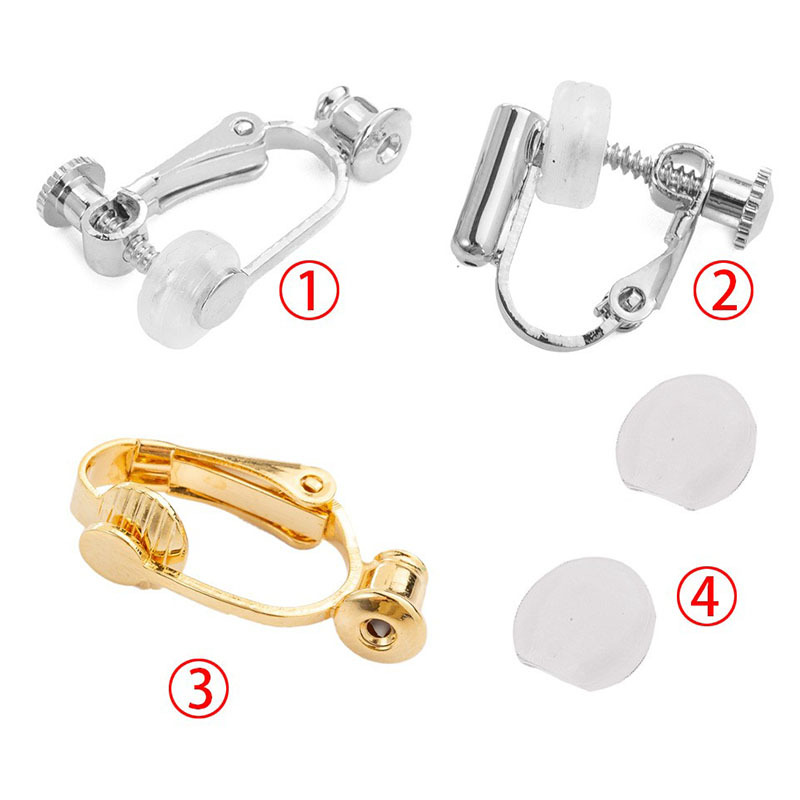 跨境爆款配饰真金电镀耳夹转换器 无需剪耳针螺丝无痛u形耳夹批发