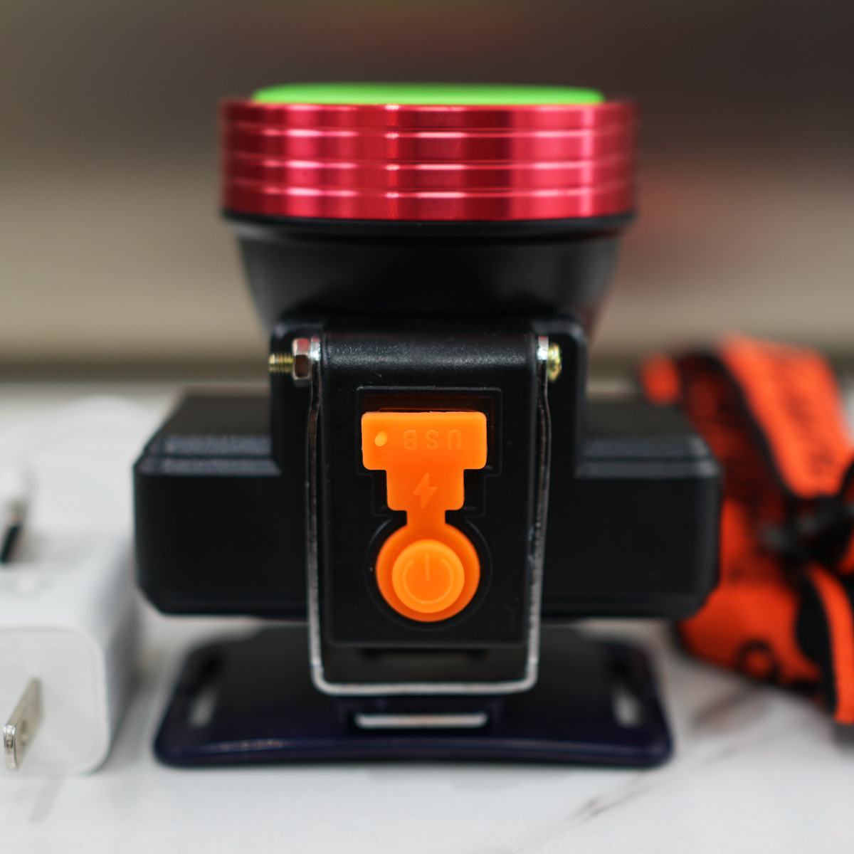 Luz azul LED larga duración recargable de largo alcance auricular litio al aire libre pescar faro lámpara de minería luz brillante