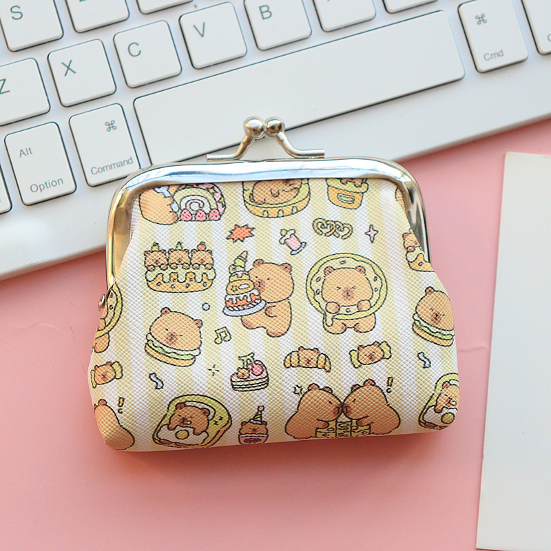 18g Weight Buckle Closure Type Unisex Cartoon Pu Leather Buckle Coin Purses