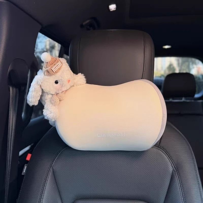 New model rabbit-shaped memory foam car neck headrest, premium 2026 car cushion, seat cushion, lumbar support for car seats
