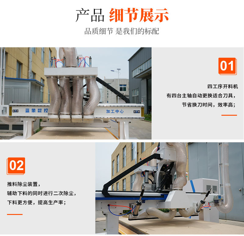 四工序开料机 家具开料机设备 CNC Router 蓝象打孔开料一体机-阿里巴巴