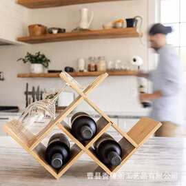 竹木酒架酒杯架葡萄酒架可移动红酒杯架家用高脚杯倒挂储物架创意
