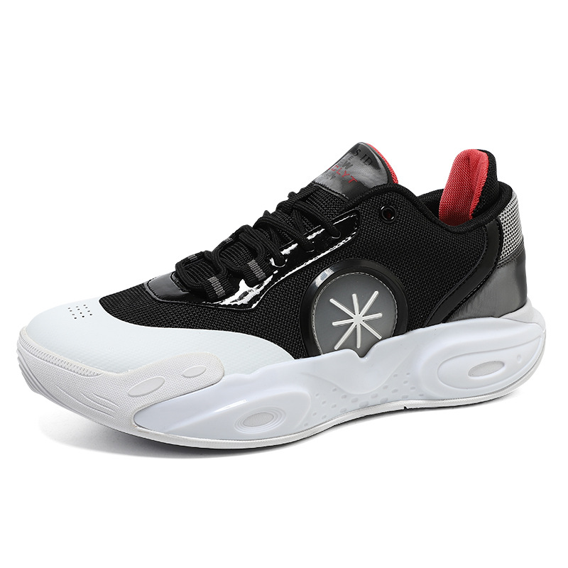 Zapatillas de baloncesto con sonido Calzado para hombre 2 generaciones de mediana edad, piso de concreto, zapatillas de combate reales 4 estudiantes de rebote, zapatillas azules juveniles