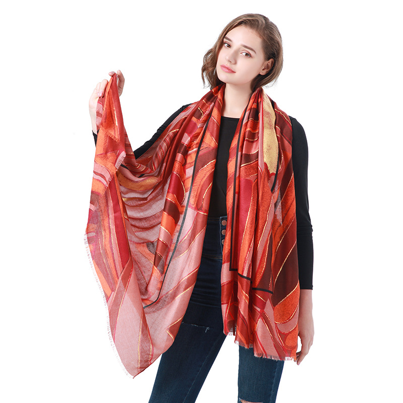 Novo cachecol estampado de outono e inverno de 2023, mais vendido, faixa de cabeça e xale versáteis da moda europeia e americana_voghion.com