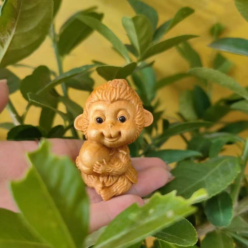 崖柏木雕十二生肖手把件实木雕刻文玩工艺品木制生肖桌面摆件送礼|undefined