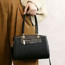 2026春季韩式风箱包皮具 单肩斜挎手提包 立体条纹女士单肩包批发