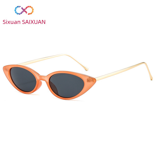 New Small Rim Cat-Eye Sunglasses, AliExpress Trendy Metal Frame Sunglasses, Wholesale European and American Retro Sunglasses Manufacturer