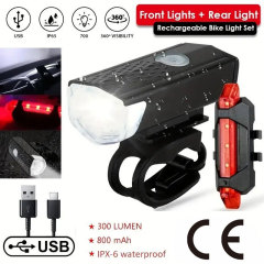マウンテンバイクのヘッドライトのテールライトは夜にUSBで充電します。