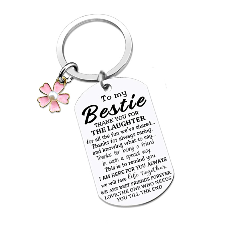 1 Piece Simple Style Letter Stainless Steel Polishing Women's Bag Pendant Keychain display picture 1