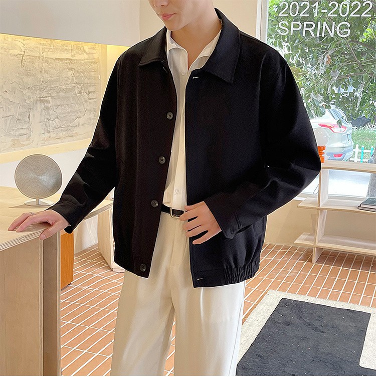 Men's Casual Workwear Blazer, Mature Style Turn-down Collar Jacket_voghion.com