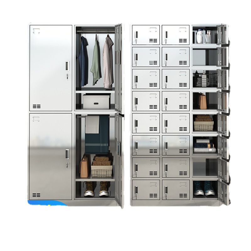 Stainless Steel Locker Factory Dust-Free Workshop Locker Shoe Cabinet Canteen Employee Tableware Cabinet Cupboard Storage Cabinet