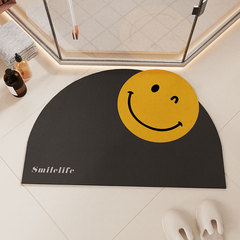 Modern simple smiley bathroom water-absorbent quick-drying floor mats household bathroom door non-slip door mats diatom mud floor mats