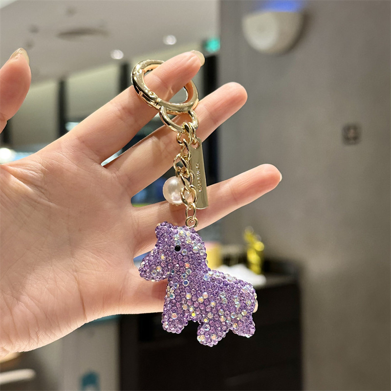满钻金属钥匙扣ins风韩版独角兽钥匙扣装饰配件创意可爱包包挂件|undefined