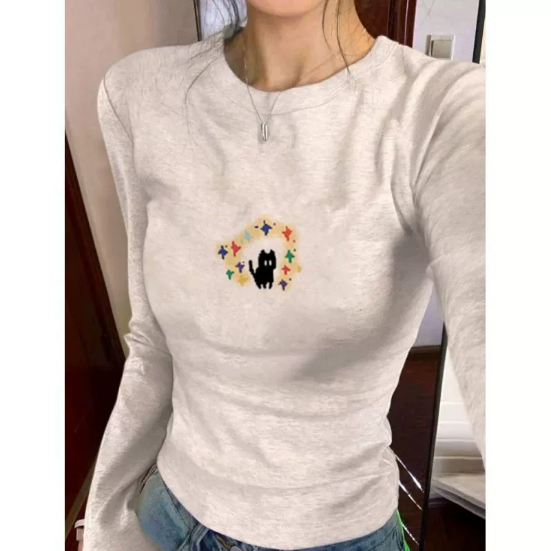 Body-friendly long-sleeve, western style, autumn, tight, fitted