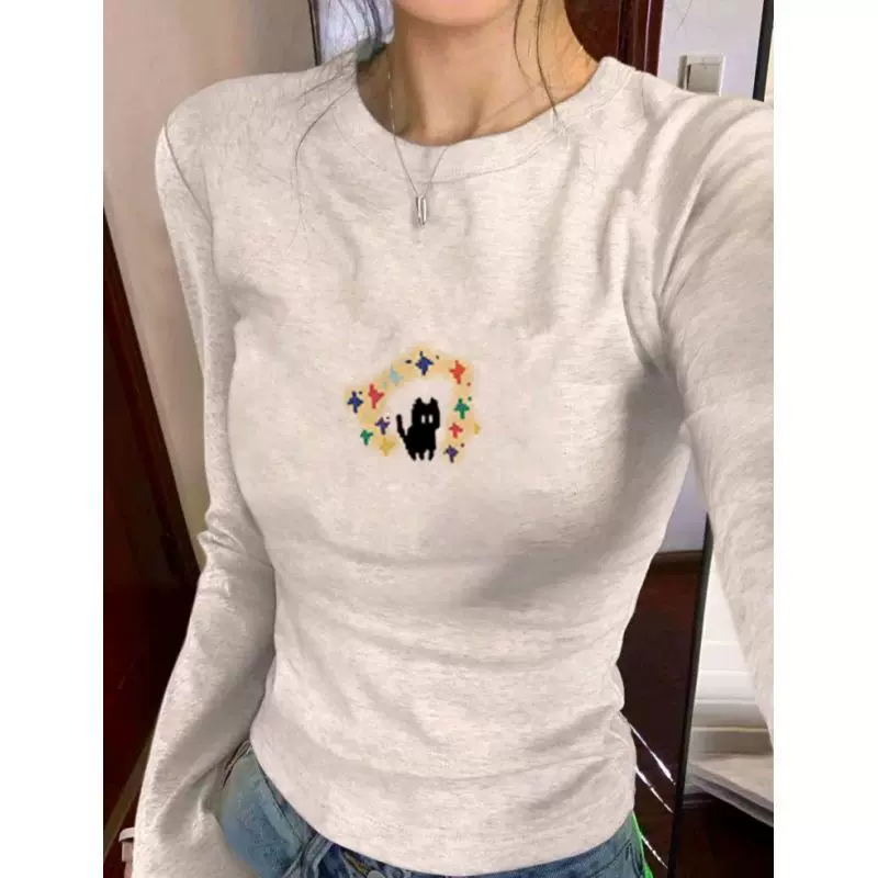 Body-friendly long-sleeve, western style, autumn, tight, fitted