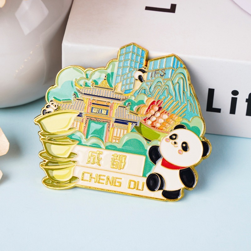 成都大熊猫冰箱贴国潮文创中国风可爱卡通panda九寨沟冰箱贴现货|undefined