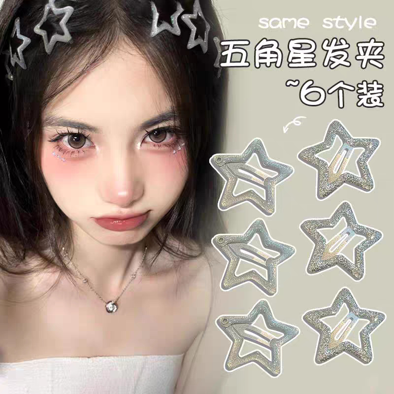 Broche BB con Estrellas para Fleco de Metal Estilo Y2K para Niñas