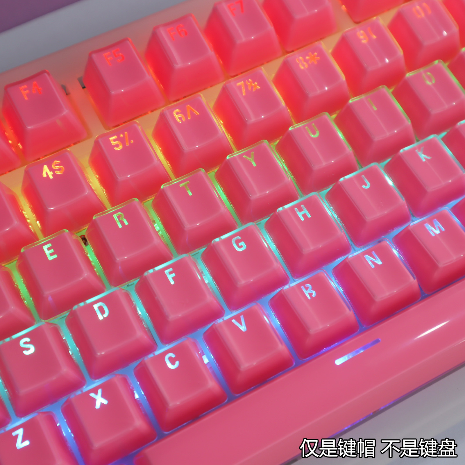 Capas de teclado mecánico personalizado cuadrado punk chica polvo de cristal de color transparente caracteres luminosos 104 teclas capas de teclado