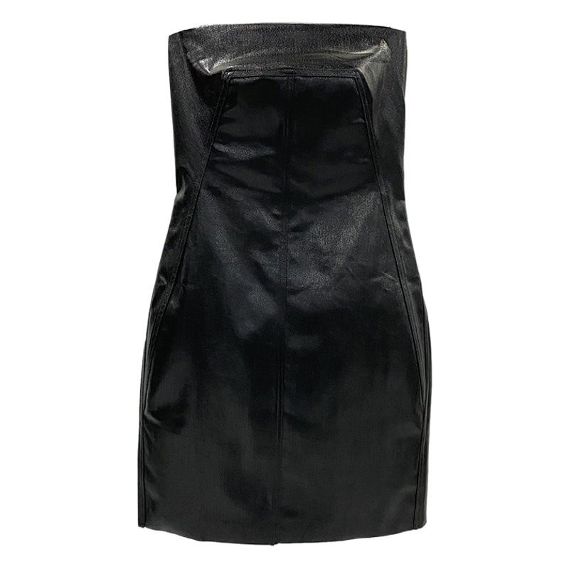 Subhuman mujeres chic primavera y verano nuevo estilo oscuro revestimiento de moda Denim envuelto pecho adelgazamiento vestido image 1