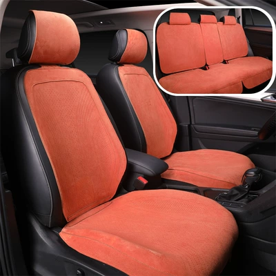 Seat cushion, seat cover | ventilated car seat cushion - ideal-orange-full-set-for-five-seater-vehicles