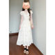 French White Embroidery Collar Elegant dress Women's Summer Super Beautiful and Exquisite YX