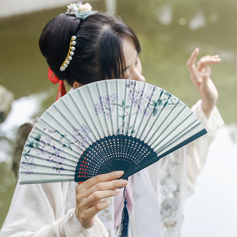 新中国式蘇州復古風扇子扇風機夏中国風漢服携帯折りたたみ扇風機|undefined
