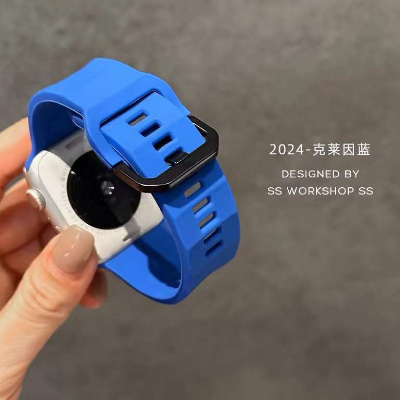 Suitable for iwatch9 Strap Ultra Apple applewatch8se Hand s10 Strap Wave Motion Silicon