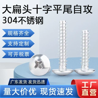 304不锈钢十字大扁头平尾自攻螺丝TB M2M3M4M5十字伞头平尾螺钉