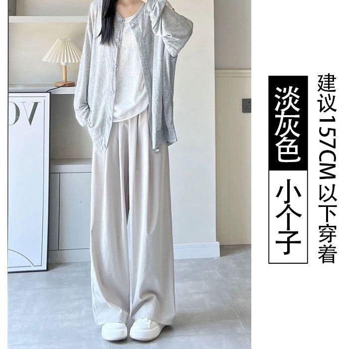 山本ズボンの延長版の背の高い夏の女性の新型の怠惰な風の大きいサイズはやせている純色が腰の広い足のズボンを緩めます。|undefined