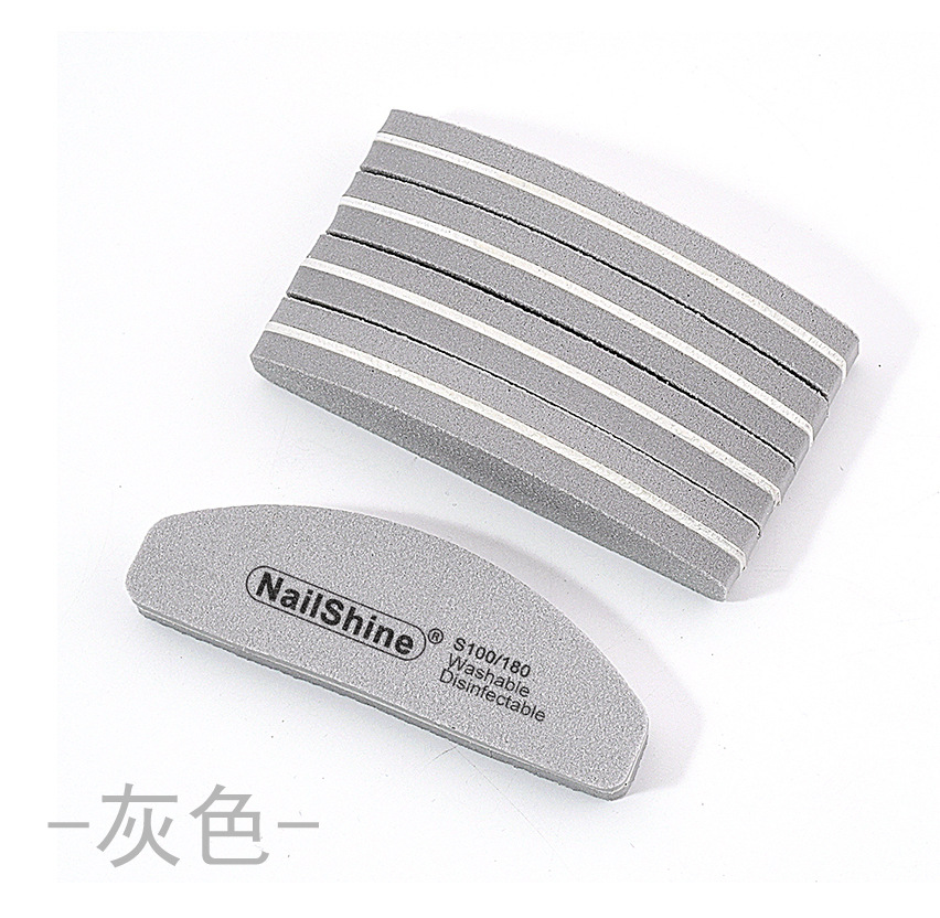 Nailshine-9*3 Mini half-moon sponge-gray