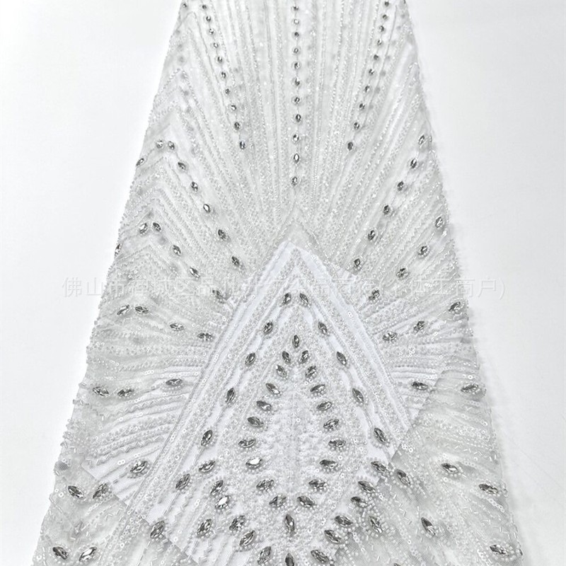 Vertical V radiante tubo de diamante de plata tela de malla de tela de vestido delgada larga cortar al por mayor