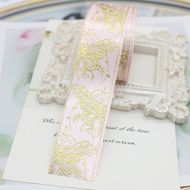 2.5CM 넓은 도금 큰 나비 DIY 스틱 활 리본 수제 유카 소재