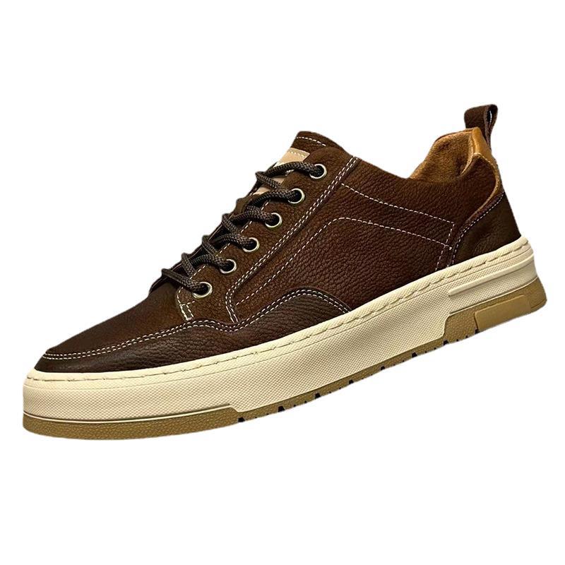 Consiglio in vera pelle 2023 autunno e inverno nuove calde scarpe da uomo casual alla moda con lacci in stile britannico di tendenza_voghion.com