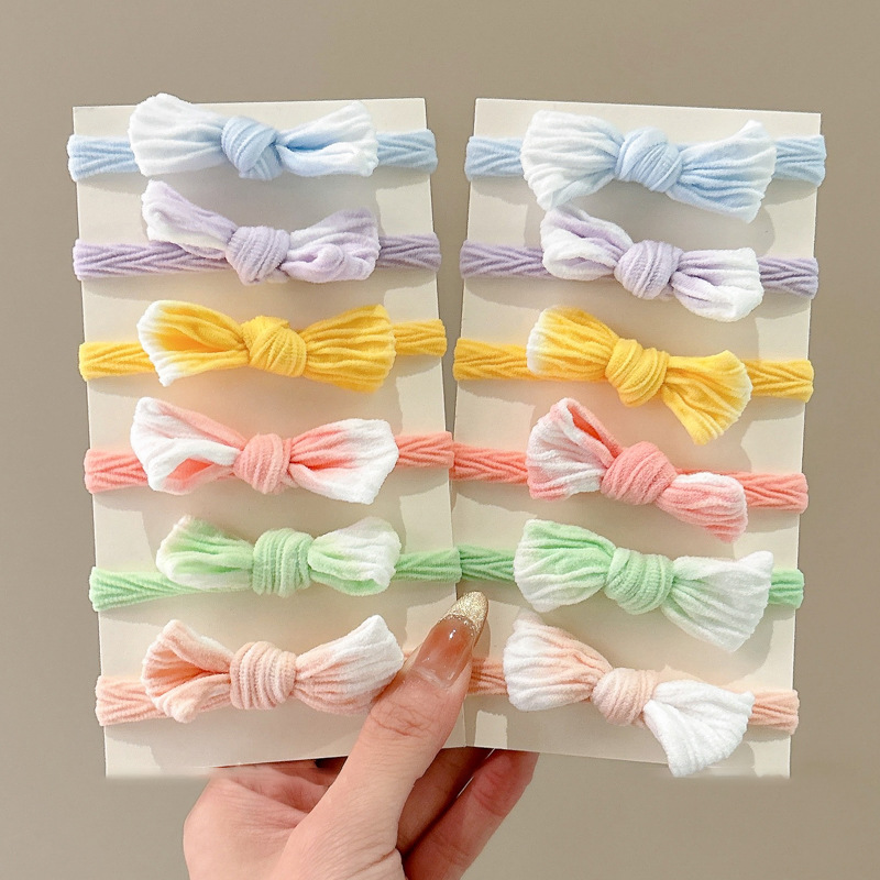 Linda cuerda para la cabeza de color para niños, lazo para el cabello, lazo para el cabello, lazo para el cabello de niña pequeña, sin dañar el cabello, banda elástica alta