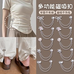 衣類のTシャツを長く短くする加工品、見えない固定バックル、シャツチェーン、磁気バックル、ズボンの裾を床から遠ざける加工品