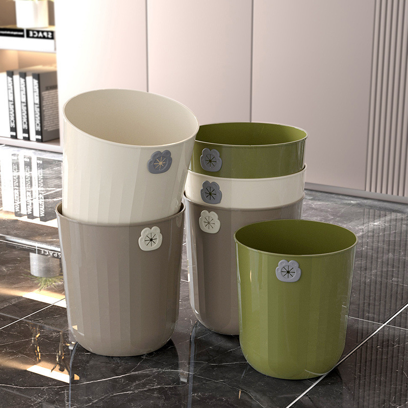 Household simple trash can modern living room kitchen toilet toilet pressure-free ring large capacity storage paper basket New