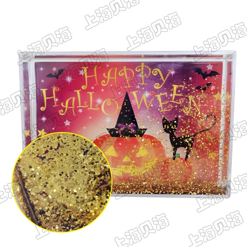 Ju Hui Fixed Simple Gold Small Hexagon Halloween Ghost Festival Funny Peripheral Gift Creative Water Injection Sand Photo Frame Ju Hui Fixed Simple Gold Small Hexagon Halloween Ghost Festival Funny Peripheral Gift Creative Water Injection Sand Photo Frame