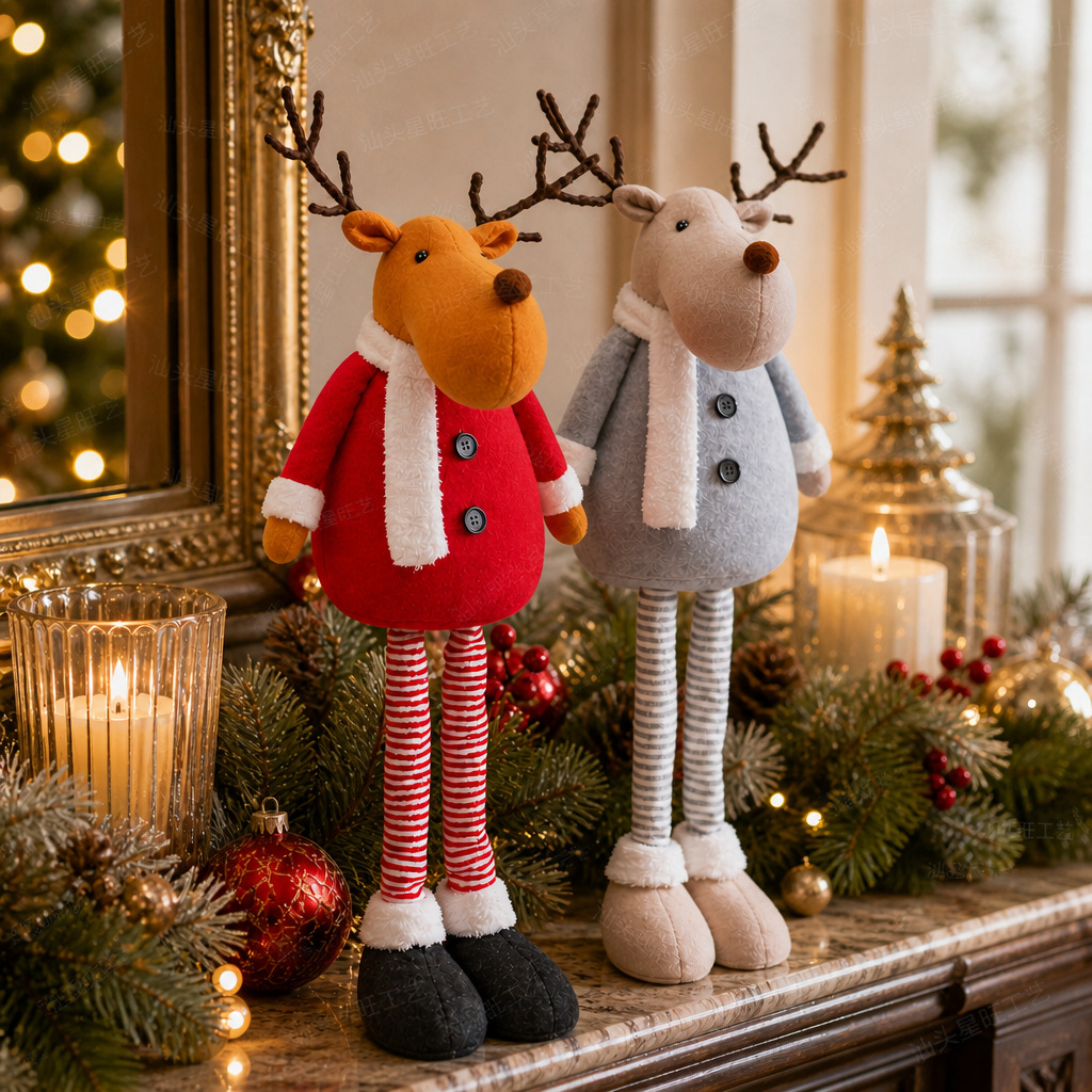 Transfronteriza nueva Navidad muñeca ciervo retráctil regalo de Navidad adornos de decoración de Navidad