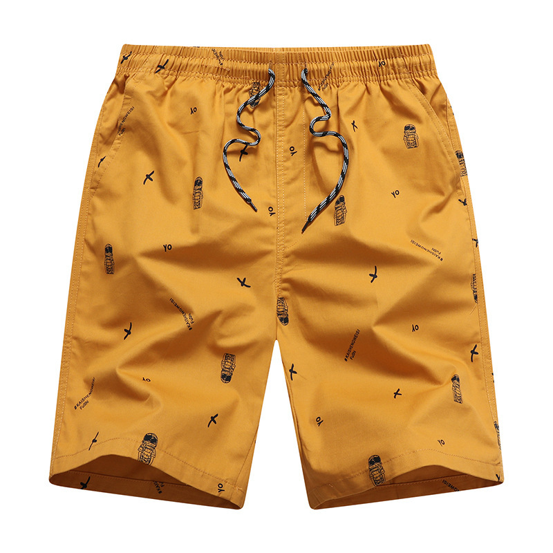 2025 Factory Ready-Made Young Men's Summer Full-Print Robot Print Large Size Five-Point Casual Sports Shorts Five
