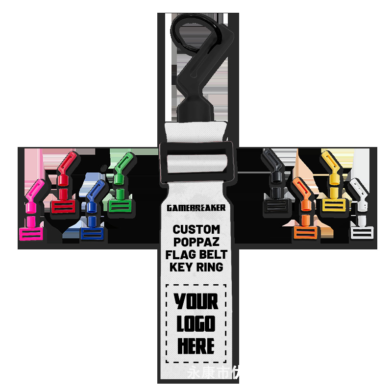 PoppazFlagKeyChain-Black-Hardw