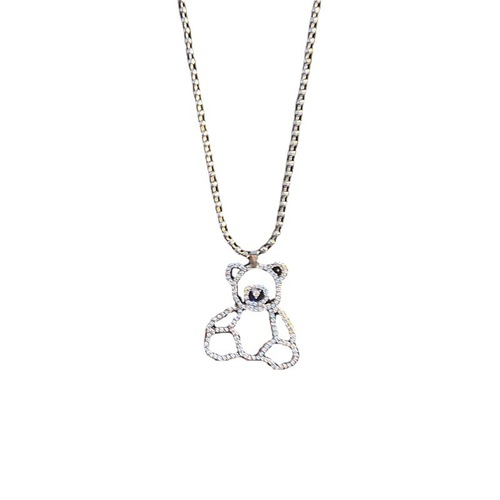 Sweet and Cool Bear! Necklace for Women, Fashionable and Versatile, 2025 Trendy, Ins Hip-Hop Cool Style, Couple's Necklace for Men