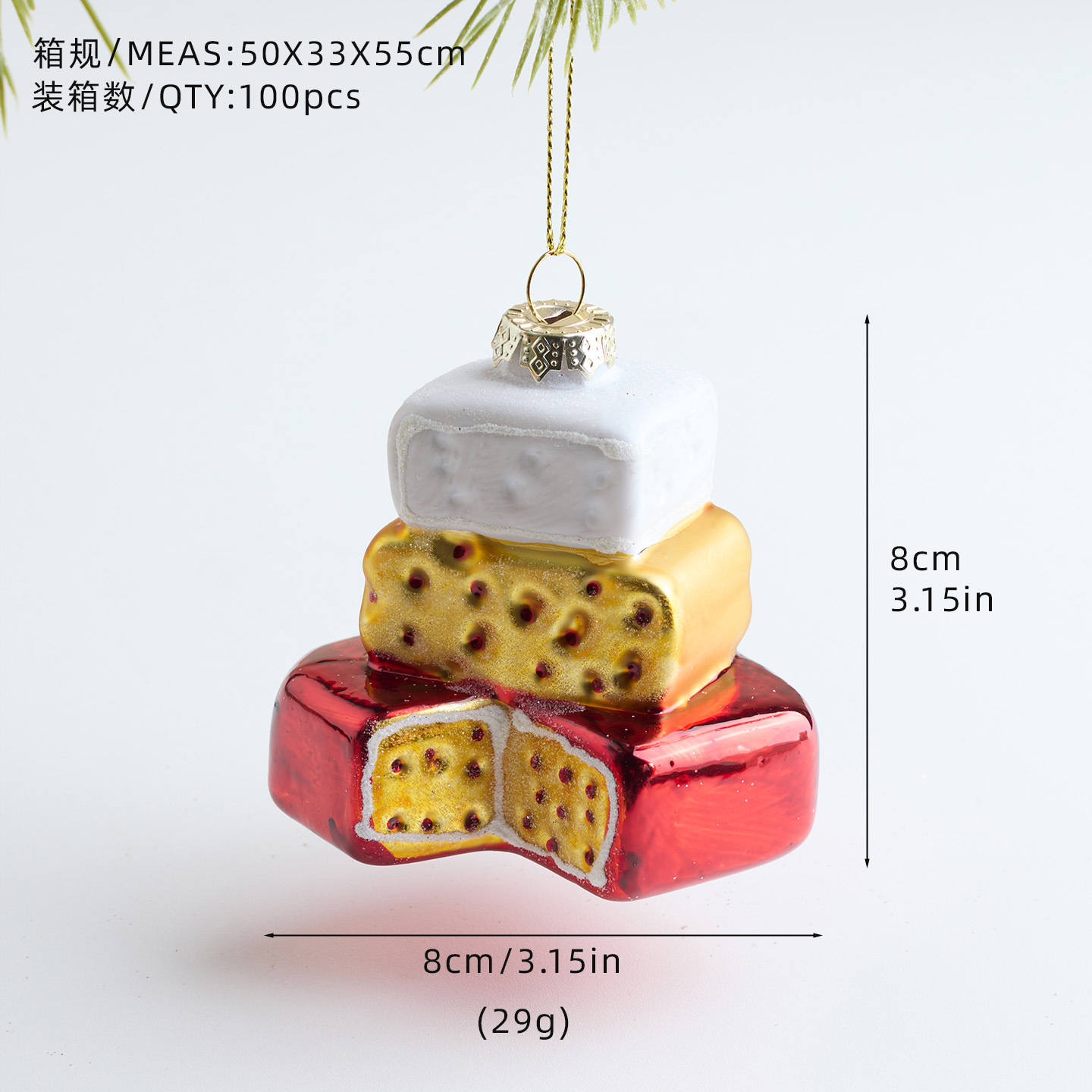 Nuevos productos transfronterizos de decoración de Navidad colgantes creativos de vidrio pintado colgantes de la atmósfera del diseño de escena