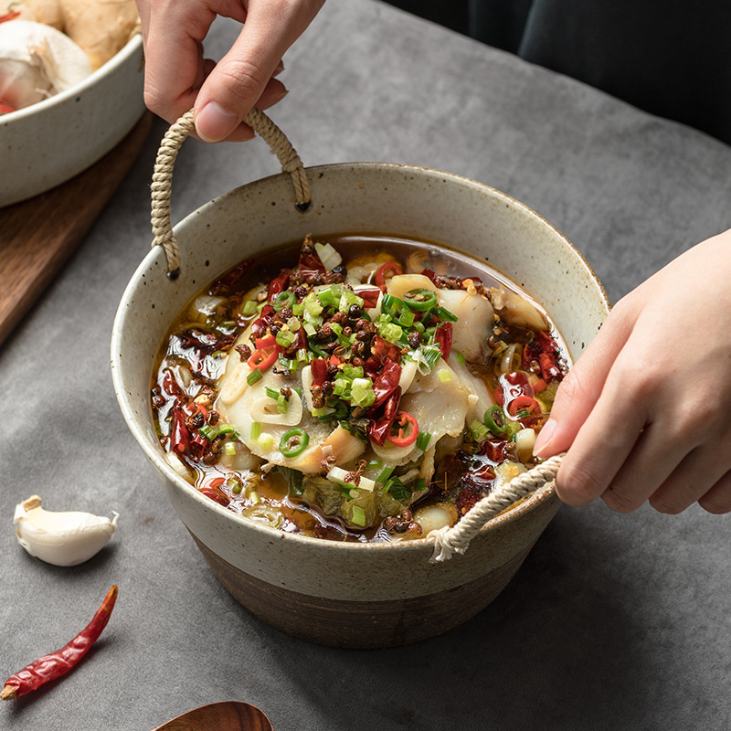 Scandinavian Japanese Ceramic Plate Dinner Plate Creative Tableware Dish Plate Household Ins Style Dish Deep Plate Stoneware Rice Bowl