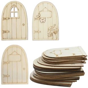 Unfinished Wooden Fairy Door DIY Kit with Mini Window Wall Home and Party Holiday Decorations