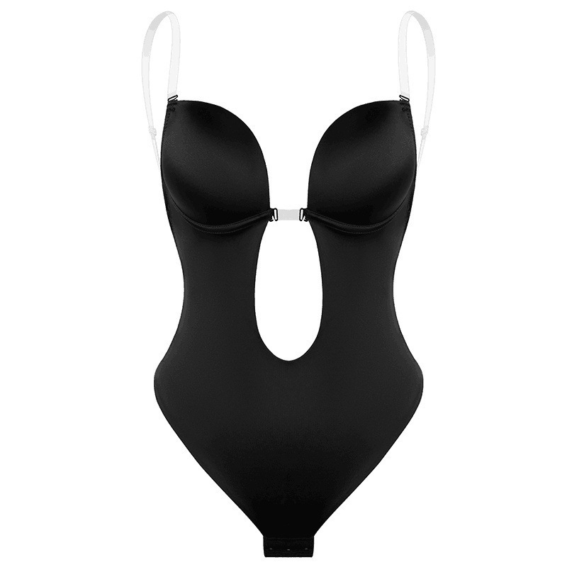 European and American cross-border body shaping clothes tight deep V invisible shoulder belt abdominal band bra Amazon BODYSUIT