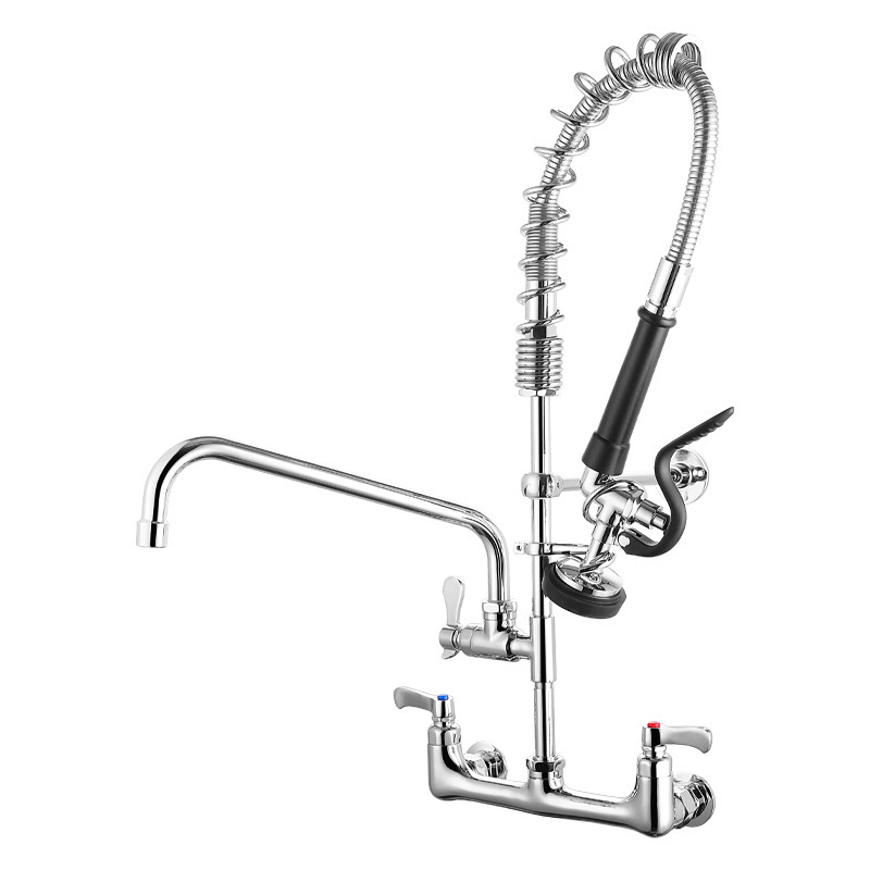 Commercial Faucet Hot and Cold Commercial Wall-Mounted Spring Faucet Restaurant Hotel Kitchen Amazon
