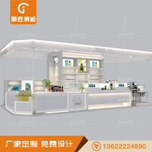 整店定制香水展柜调色口红彩妆展柜护肤品中岛柜台面膜阶梯陈列柜