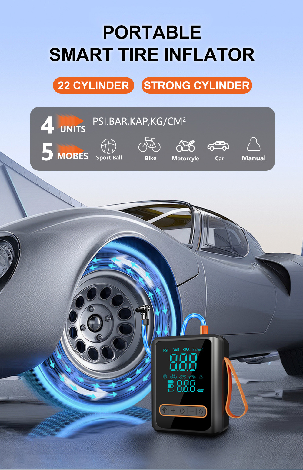 Cross-Border Electric Vehicle Air Pump, Motorcycle Tire Emergency Start-Up Power Bank, Car-Mounted Electric Vehicle Air Pump