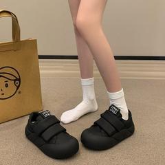 上班久站不累脚工作鞋黑色鞋子秋夏季皮面防水防滑女鞋厨房运动鞋