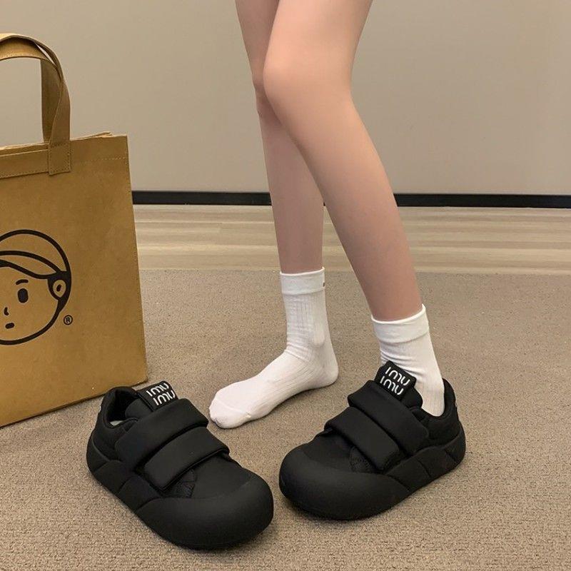 上班久站不累脚工作鞋黑色鞋子秋夏季皮面防水防滑女鞋厨房运动鞋|undefined
